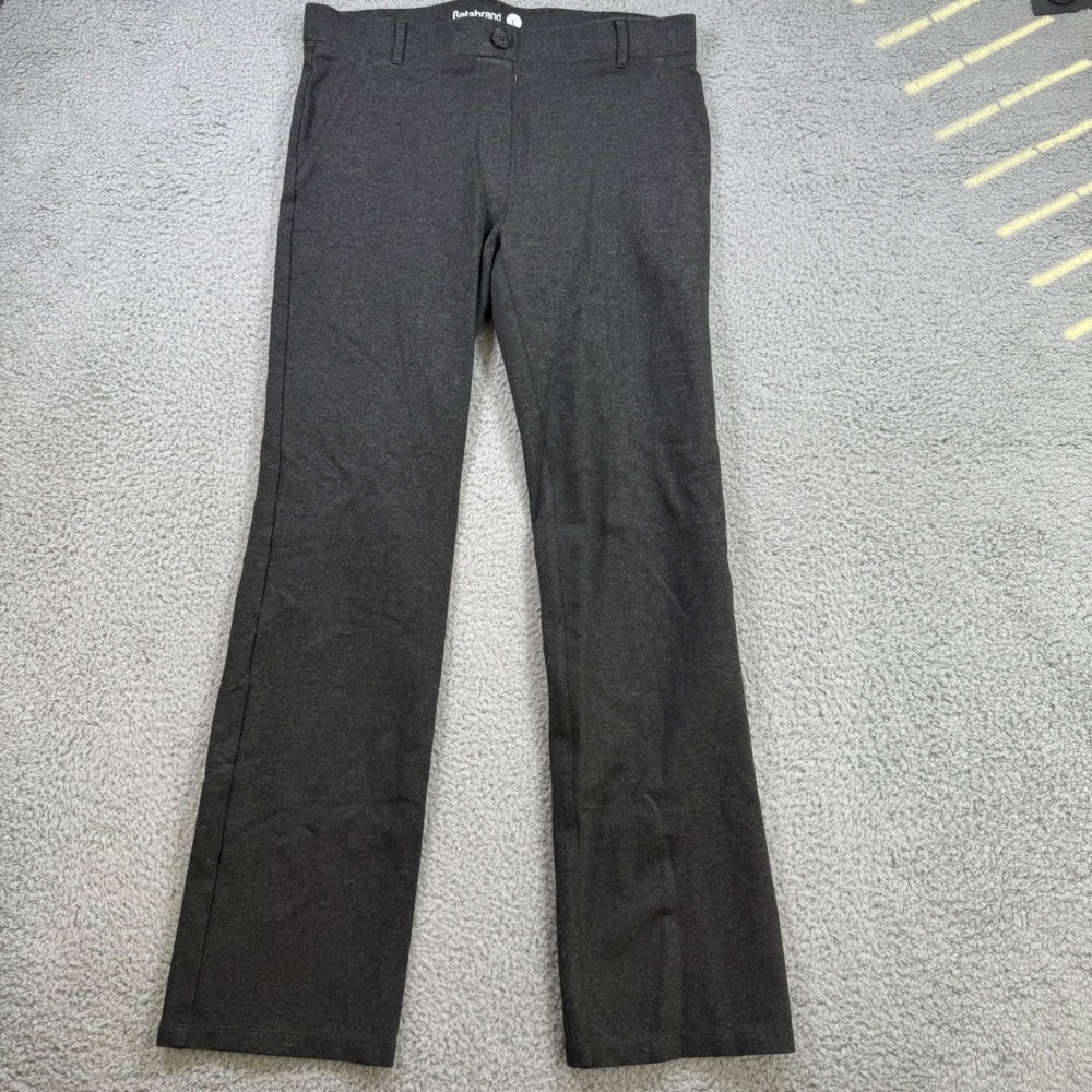 Betabrand Women's Gray Straight Leg Dress Pants Stretch‎ Size Large